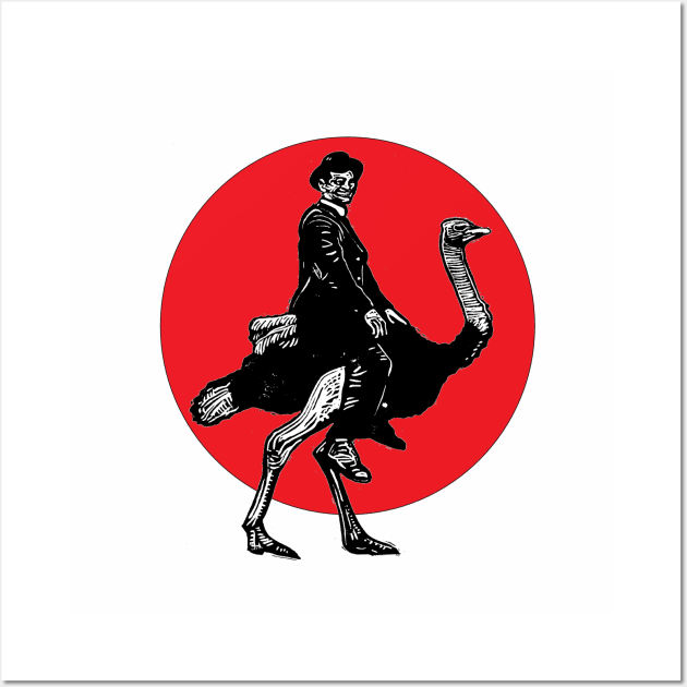 Ostrich Rider Wall Art by BlackGoldPress